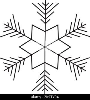 snowflake winter set of black isolated nine icon silhouette on white background Stock Vector