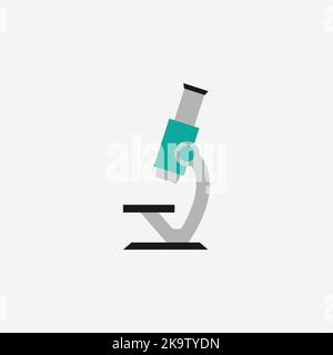 Microscope icon, flat style. - Vector Stock Vector