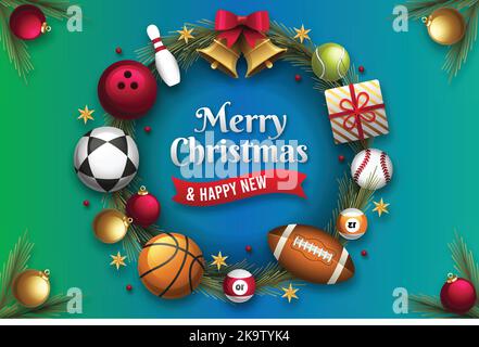 gradient christmas sport vector design illustration Stock Vector