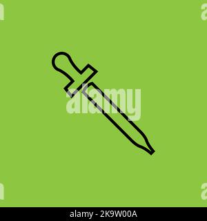 Dropper Icon Isolated on Orange Background. Stock Vector