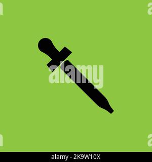 Dropper Icon Isolated on Orange Background. Stock Vector