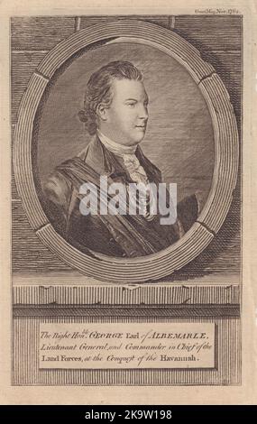 George Keppel, 3rd Earl of Albemarle. 1762 Capture of Havana, Cuba 1762 print Stock Photo