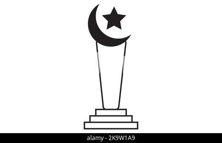 Winner's prize, sports award, success concept vector illustration, stencil icon Stock Vector