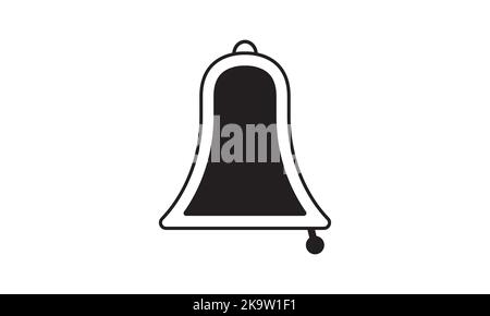 Bell Icon in trendy flat style isolated on grey background. Notification symbol for your web site design, logo, app, UI. Stock Vector