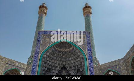 Sheikh Lotfollah Mosque is one of the greatest historical place in naghshe jahan square in Isfahan city, Iran Stock Photo