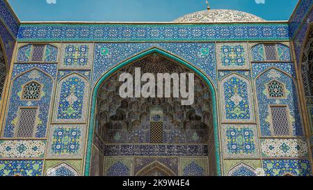 Sheikh Lotfollah Mosque is one of the greatest historical place in naghshe jahan square in Isfahan city, Iran Stock Photo