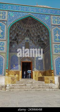 Sheikh Lotfollah Mosque is one of the greatest historical place in naghshe jahan square in Isfahan city, Iran Stock Photo