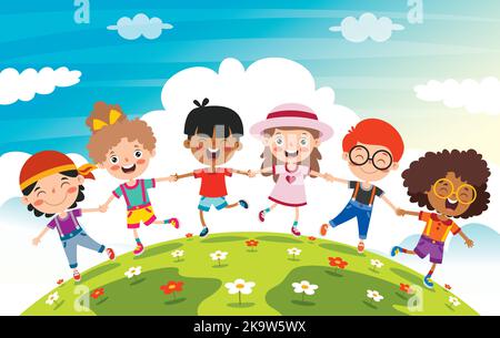 Happy Multi Ethnic Kids Stock Vector Image & Art - Alamy