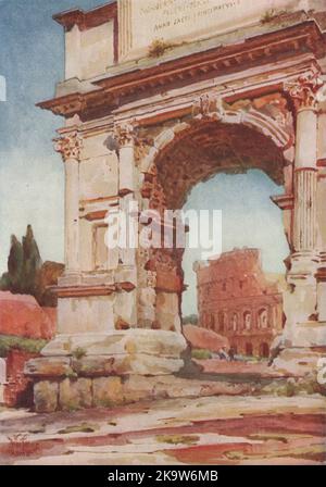 ROMA. 'The Arch of Titus, Rome' by William Wiehe Collins. Rome 1911 old print Stock Photo