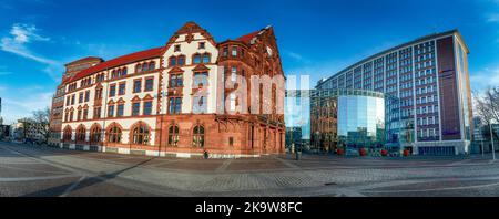 Germany- North Rhine-Westphalia- Dortmund- Friedensplatz and old town hall Stock Photo