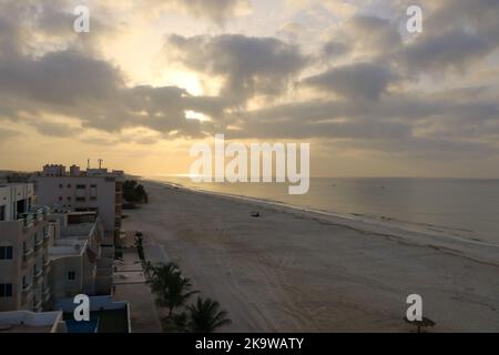 sunrise at the Salalah beach in Oman Stock Photo