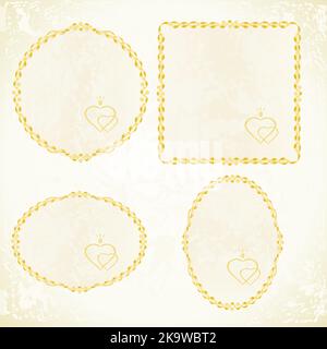 Label frame festive background vintage set third vector illustration editable hand draw Stock Vector