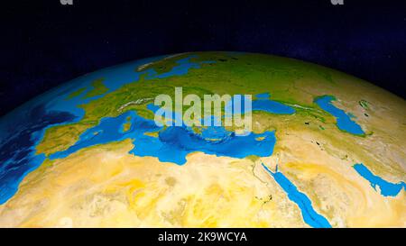 Earth globe focused on Europe Stock Photo - Alamy