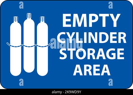 Gas Cylinder Sign Empty Cylinder Storage Area with Cylinders Chained Symbol Stock Vector