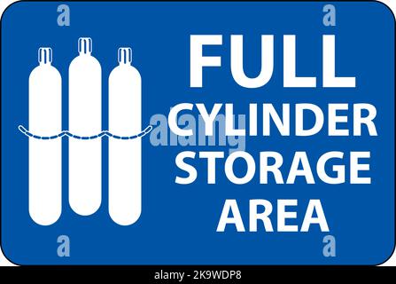 Gas Cylinder Sign Full Cylinder Storage Area Stock Vector
