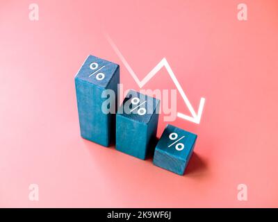 Sale decrease with red arrow, 3D rendering Stock Photo - Alamy