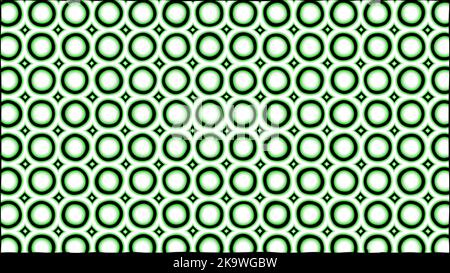 a lot of green circles and dark rings in a pattern composition on creative abstract background with 3D rendering illustration for circle, geometry and Stock Photo