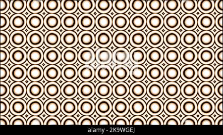 a lot of spiral shape of orange white and black circles pattern on creative abstract background with 3D rendering illustration for circle, geometry an Stock Photo