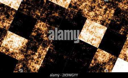 some crosswise dark yellow black orange square rectangle blocks noise on creative abstract background with 3D rendering illustration for square, geome Stock Photo