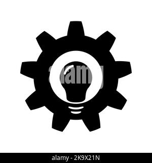 Light bulb in gear icon. Effective solution symbol Stock Vector