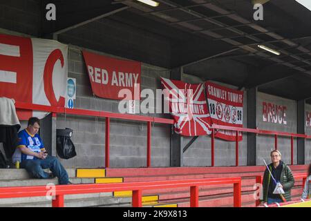 Crawley, UK. 30th Oct, 2022. Crawley, October 30th, 2022: Crawley Town flags before the Barclays FA Womens Super League game between Brighton Credit: SPP Sport Press Photo. /Alamy Live News Stock Photo