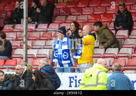 Crawley, UK. 30th Oct, 2022. Crawley, October 30th, 2022: Brighton and Hove Albion fans before the Barclays FA Womens Super League game between Brighton Credit: SPP Sport Press Photo. /Alamy Live News Stock Photo