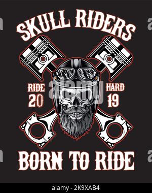 Skull Riders (Born to ride) Stock Vector