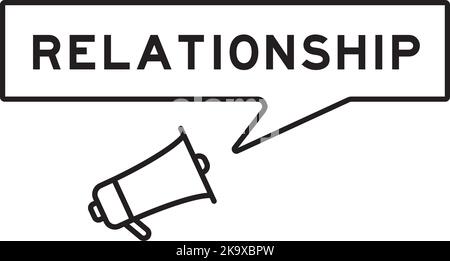 Megaphone icon with speech bubble in word relationship on white background Stock Vector