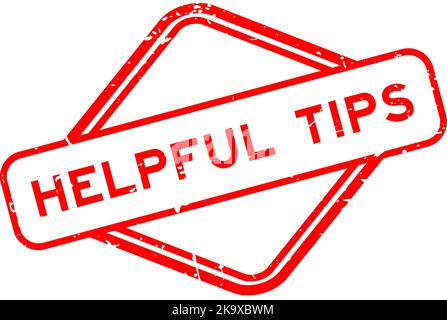 Grunge red helpful tips word rubber seal stamp on white background Stock Vector