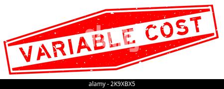 Grunge red variable cost word hexagon rubber seal stamp on white background Stock Vector