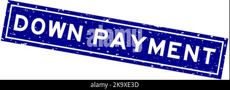 Grunge blue down payment word square rubber seal stamp on white background Stock Vector