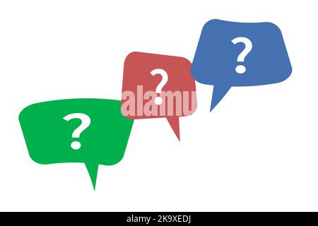 Speech bubbles, message boxes with question marks icon Stock Vector
