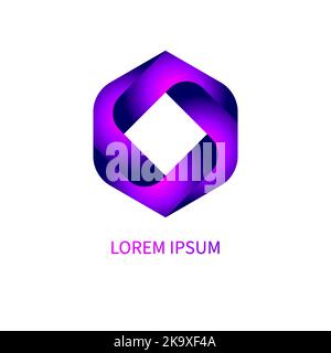 Hexagon logo, geometric business icon. Vector illustration Stock Vector