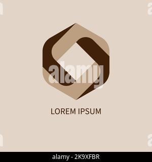 Hexagon logo, geometric business icon. Vector illustration Stock Vector