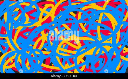 Confusing background, complex pattern, doodle backdrop. Hand drawn doodle grunge background Stock Vector