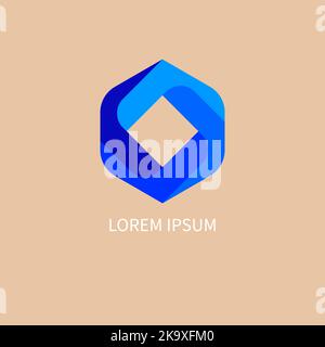 Hexagon logo, geometric business icon. Vector illustration Stock Vector