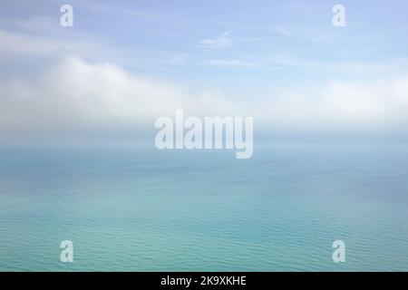 View Across the English Channel, from the Cliff, Capel Le Ferne, Folkestone, Kent, UK Stock Photo