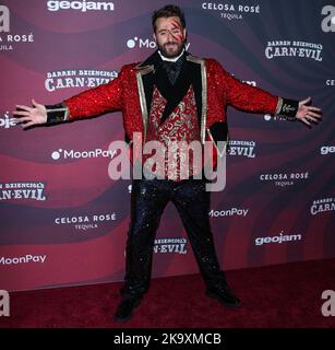 BEL AIR, LOS ANGELES, CALIFORNIA, USA - OCTOBER 29: Darren Dzienciol arrives at Darren Dzienciol's CARN*EVIL Halloween Party hosted by Alessandra Ambrosio held at a Private Residence on October 29, 2022 in Bel Air, Los Angeles, California, United States. (Photo by Xavier Collin/Image Press Agency) Stock Photo