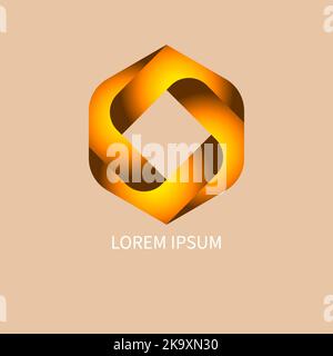 Hexagonal logo, geometric business icon. Vector illustration Stock Vector