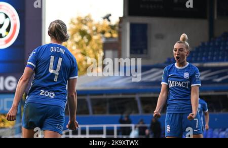 St Andrews Stadium, Birmingham Oct 2022 Louise Quinn (Birmingham no 4 ) equalises for Birmingham during Women's Championship match WSL2 between Birmingham City & Sheffield United (Karl Newton/SPP (Sport Press Photo)) Credit: SPP Sport Press Photo. /Alamy Live News Stock Photo