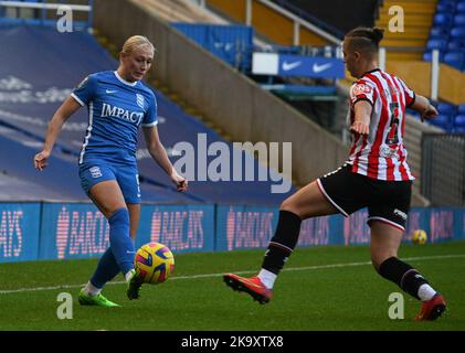 St Andrews Stadium, Birmingham Oct 2022 Libby Smith (Birmingham no 9 ) on the ball during Women's Championship match WSL2 between Birmingham City & Sheffield United (Karl Newton/SPP (Sport Press Photo)) Credit: SPP Sport Press Photo. /Alamy Live News Stock Photo