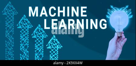 Conceptual display Machine Learning. Business overview the concept that a computer can learn new data itself Stock Photo