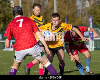 Sunday 30 October 2022 - Warrington, Cheshire, England - The Physical Disability Rugby League World Cup at Victoria Park, Warrington. Australia played Wales in the play-offs. Players of various disabilities took part. Credit: John Hopkins/Alamy Live News Stock Photo