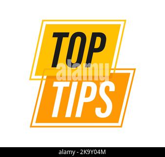 Top tips icon badge. Ready for use in web or print design. Vector stock illustration. Stock Vector