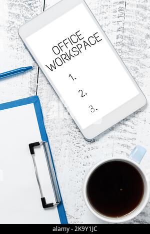 Sign displaying Office Workspace. Conceptual photo contract modelled signed and executed electronically Stock Photo