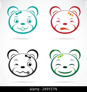 Vector image of bear face on white background. Easy editable layered vector illustration. Wild Animals. Stock Vector