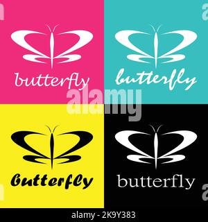 Vector group of butterfly colored cmyk print. Easy editable layered vector illustration. Wild Animals. Stock Vector