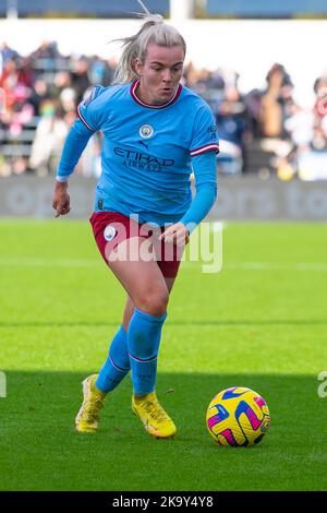 Manchester, UK. 30th October 2022.Lauren Hemp of Manchester City during the Barclays FA Women's Super League match between Manchester City and Liverpool at the Academy Stadium, Manchester on Sunday 30th October 2022. (Credit: Mike Morese | MI News) Credit: MI News & Sport /Alamy Live News Stock Photo
