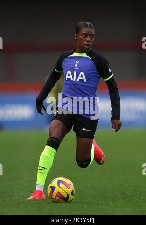 Crawley, UK. 30th Oct, 2022. Tottenham's Jessica Naz during the FA Women's Super League match between Brighton & Hove Albion and Tottenham Hotspur at the Broadfield Stadium in Crawley. 25th March 2022 Credit: James Boardman/Alamy Live News Stock Photo