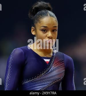 Liverpool, UK. 30th October 2022, M&amp;S Bank Arena, Liverpool, England; 2022 World Artistic Gymnastics Championships; Melaniede Jesus dos Santos (FRA) Credit: Action Plus Sports Images/Alamy Live News Stock Photo